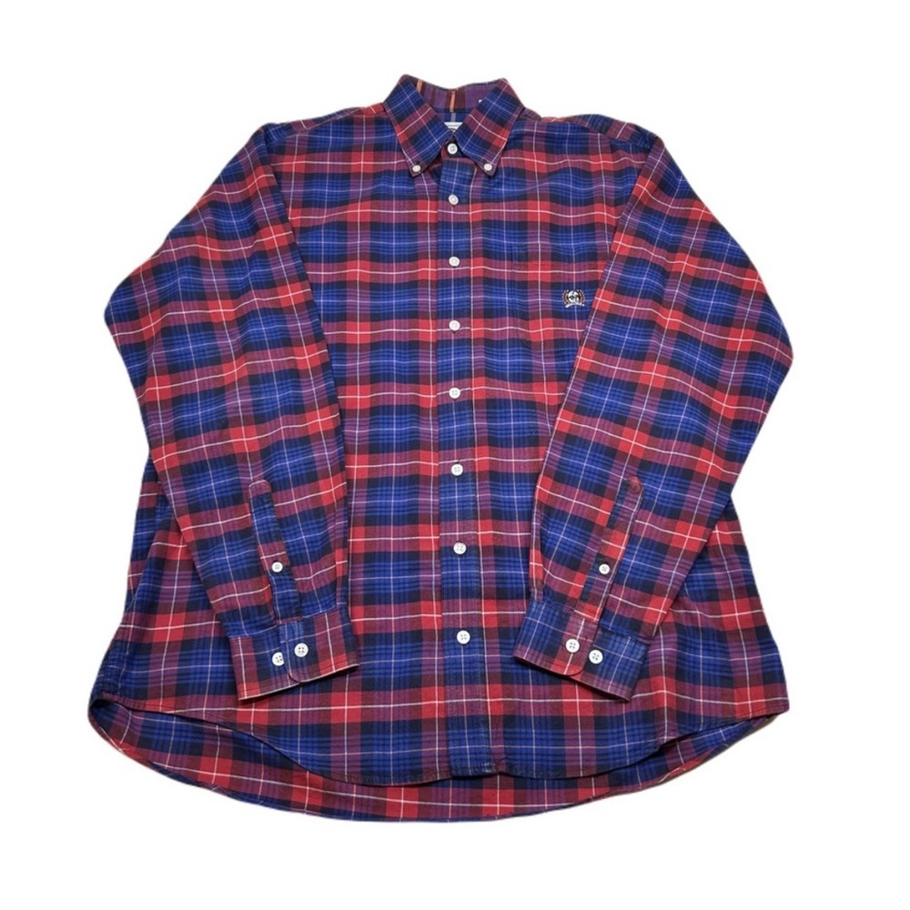 Cinch Plaid Western Shirt Mens Medium‎ Red Blue Button Up Long Sleeve